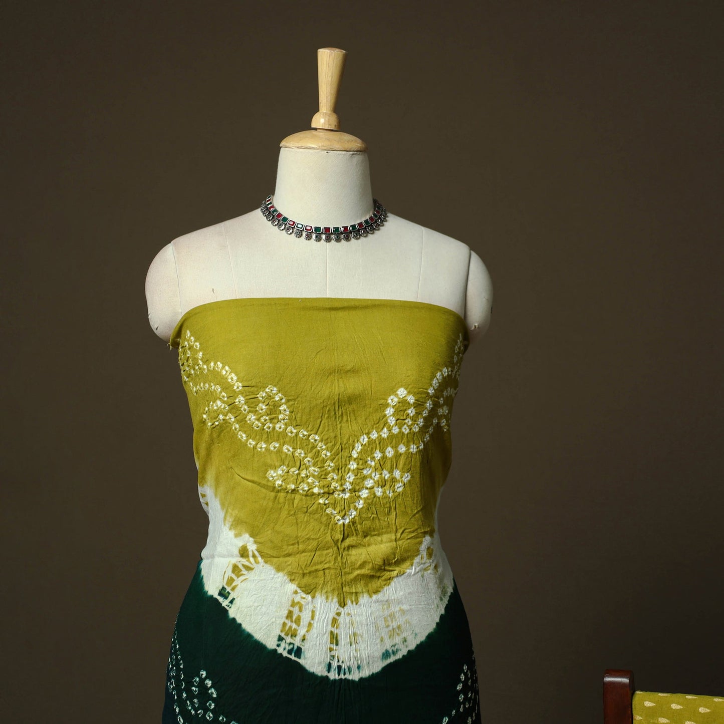 Kutch tie-dye satin cotton bandhani 3pc unstitched dress