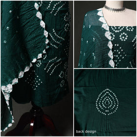 Kutch tie-dye satin cotton bandhani 3pc unstitched dress