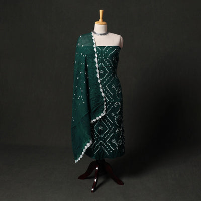 Kutch tie-dye satin cotton bandhani 3pc unstitched dress