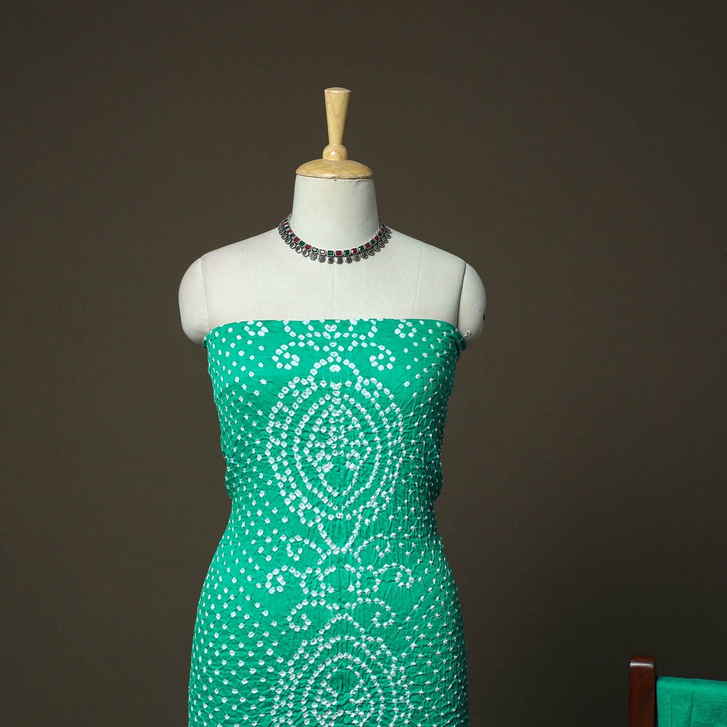 Kutch tie-dye satin cotton bandhani 3pc unstitched dress