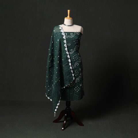 Kutch tie-dye satin cotton bandhani 3pc unstitched dress
