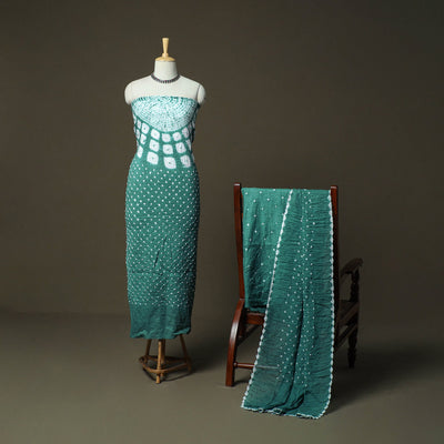 Kutch tie-dye satin cotton bandhani 3pc unstitched dress