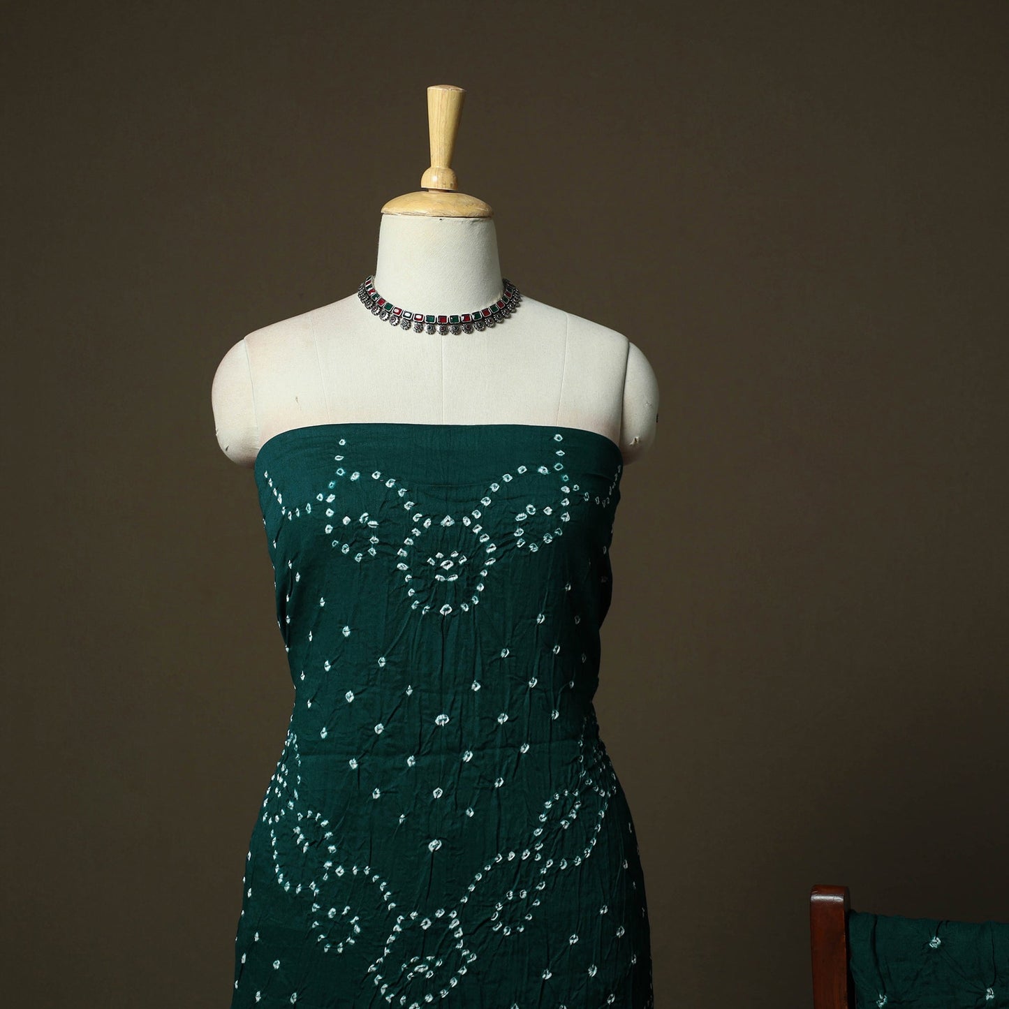 Kutch tie-dye satin cotton bandhani 3pc unstitched dress