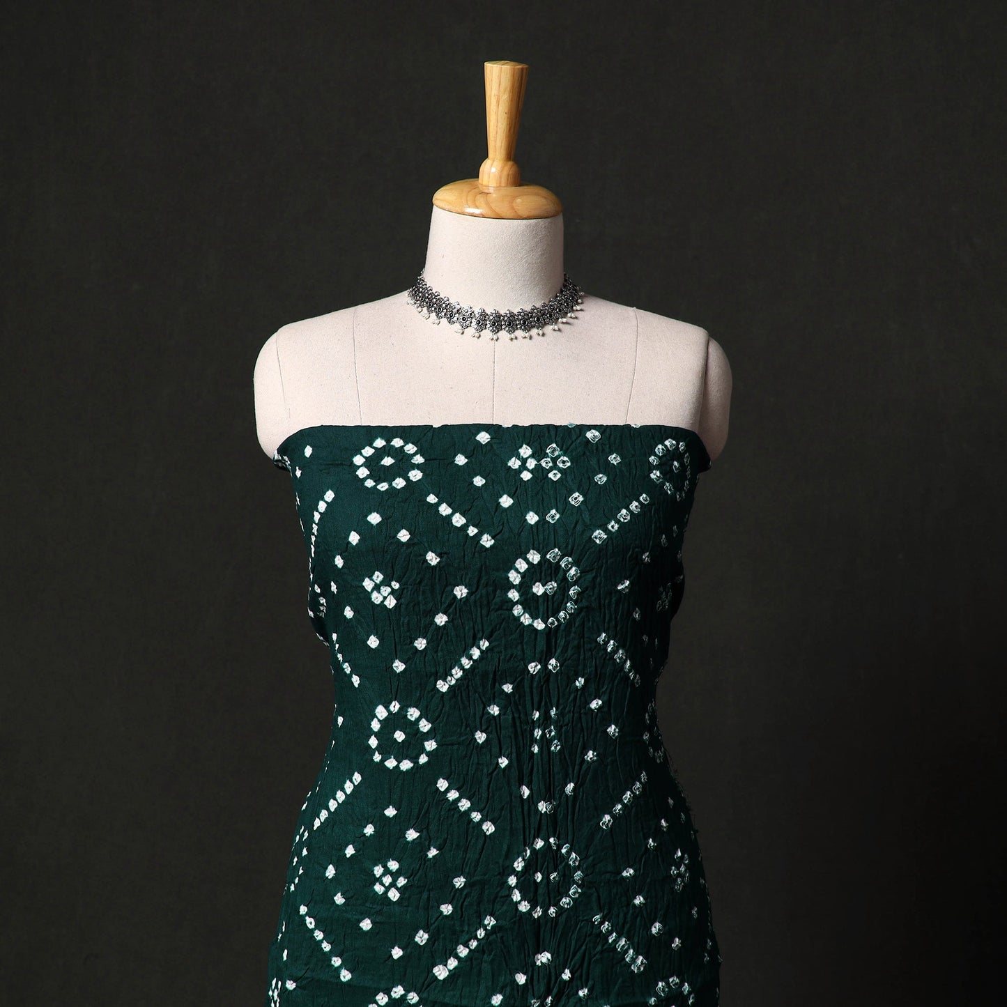 Kutch tie-dye satin cotton bandhani 3pc unstitched dress
