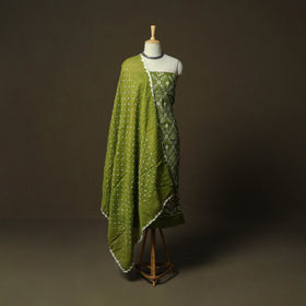 Kutch tie-dye satin cotton bandhani 3pc unstitched dress