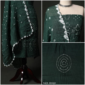 Kutch tie-dye satin cotton bandhani 3pc unstitched dress