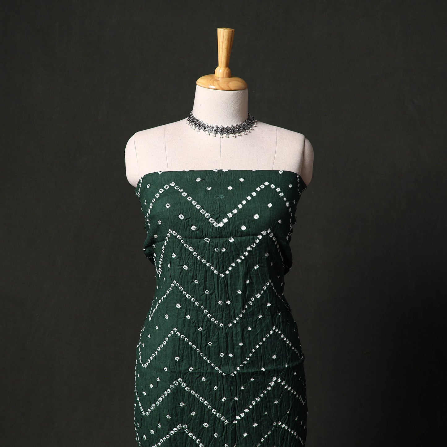 Kutch tie-dye satin cotton bandhani 3pc unstitched dress