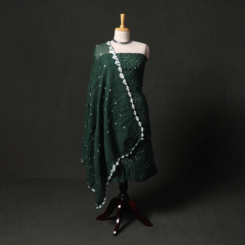 Kutch tie-dye satin cotton bandhani 3pc unstitched dress