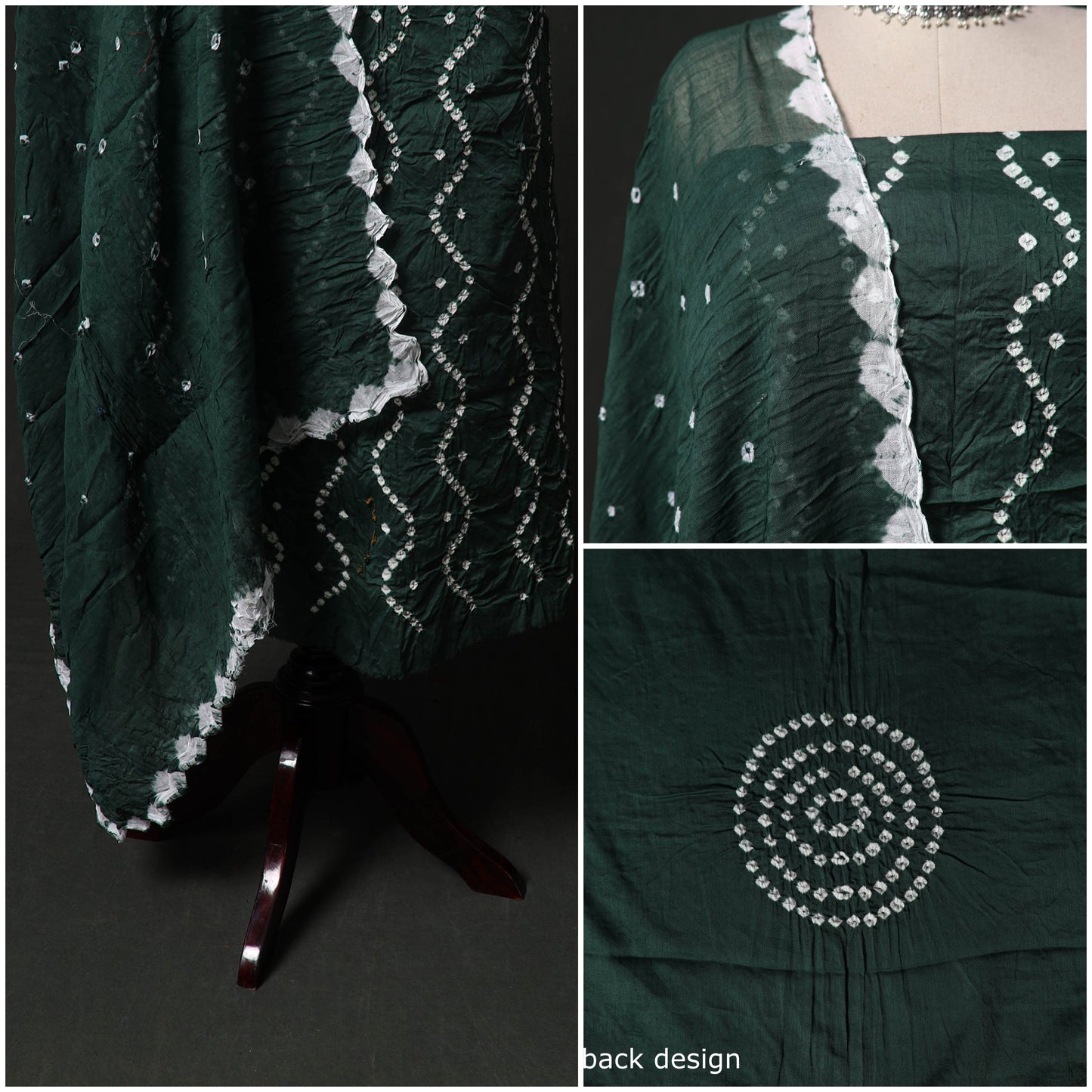 Kutch tie-dye satin cotton bandhani 3pc unstitched dress