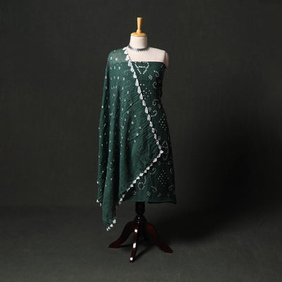 Kutch tie-dye satin cotton bandhani 3pc unstitched dress