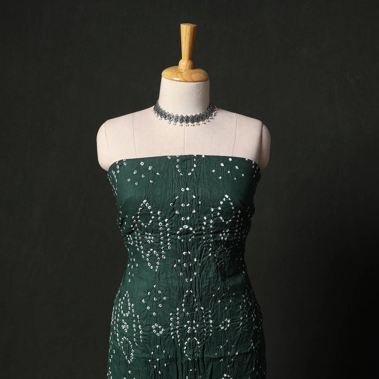 Kutch tie-dye satin cotton bandhani 3pc unstitched dress