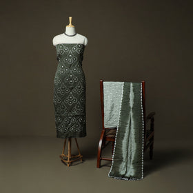 Kutch tie-dye satin cotton bandhani 3pc unstitched dress