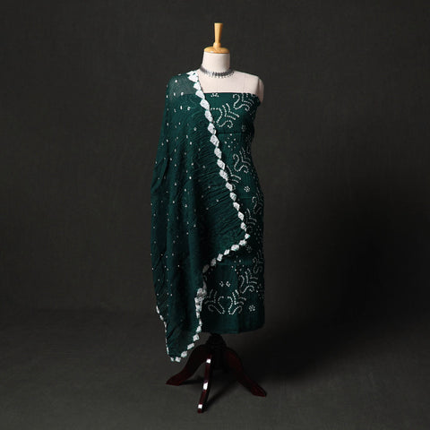 Kutch tie-dye satin cotton bandhani 3pc unstitched dress