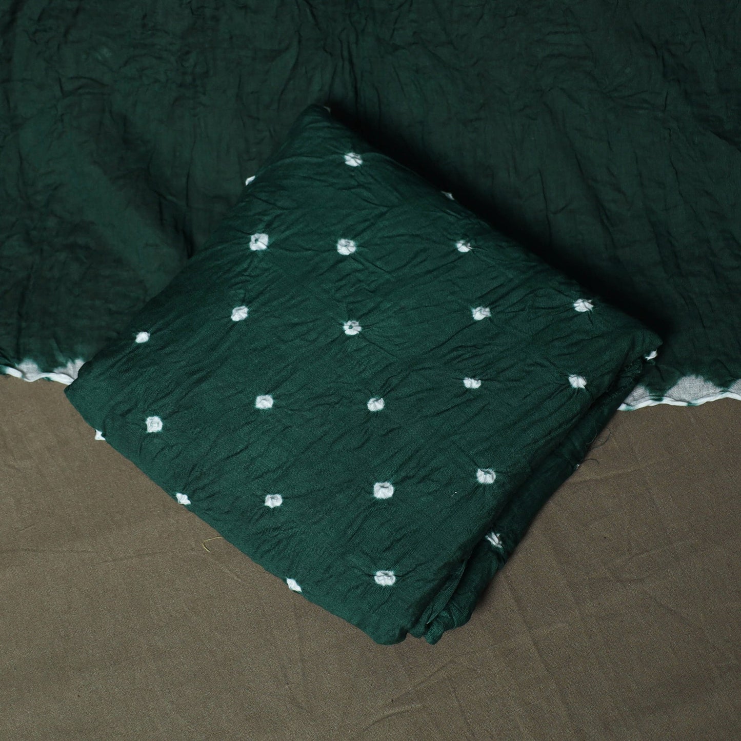 Kutch tie-dye satin cotton bandhani 3pc unstitched dress