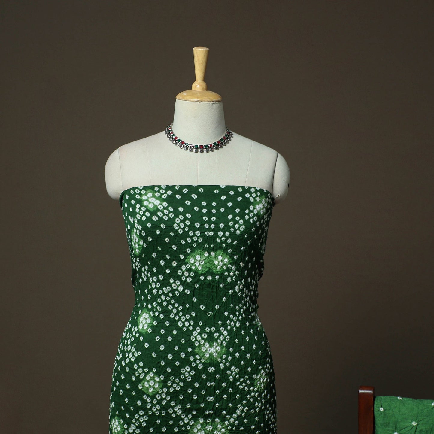 Kutch tie-dye satin cotton bandhani 3pc unstitched dress