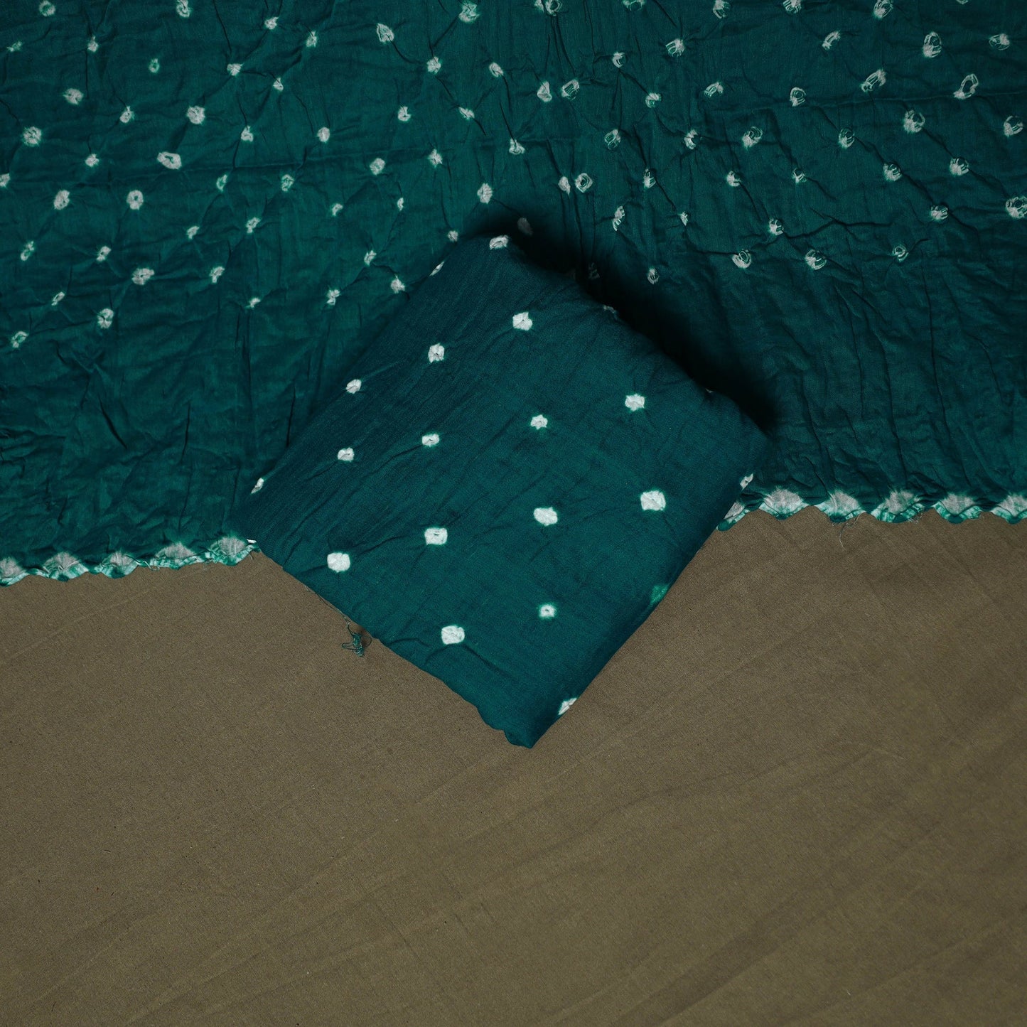 Kutch tie-dye satin cotton bandhani 3pc unstitched dress