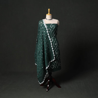 Kutch tie-dye satin cotton bandhani 3pc unstitched dress
