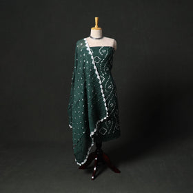 Kutch tie-dye satin cotton bandhani 3pc unstitched dress