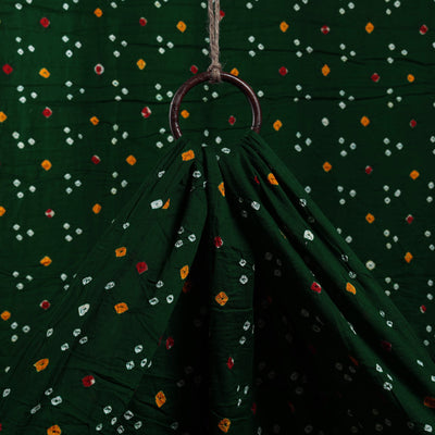 Green - kutch tie-dye satin cotton bandhani fabric 27
