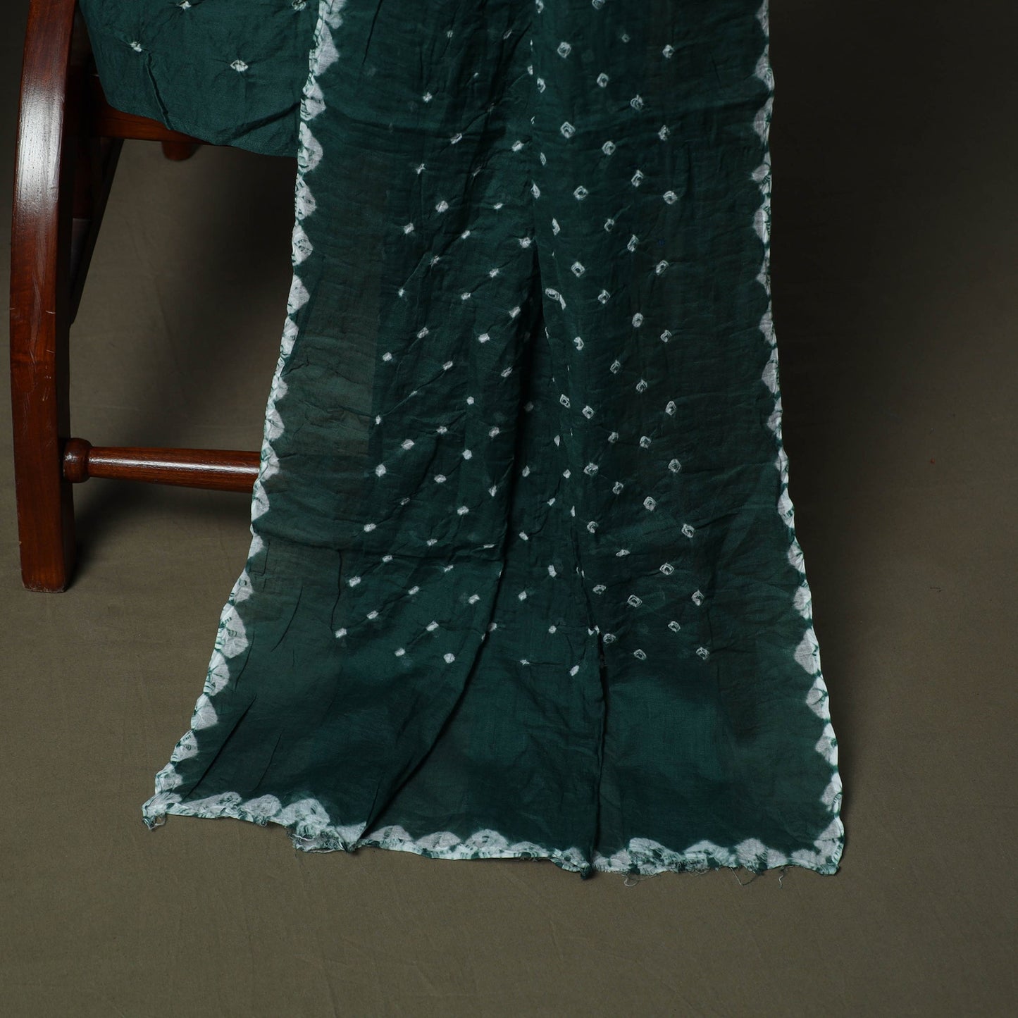 Kutch tie-dye satin cotton bandhani mirror work 3pc