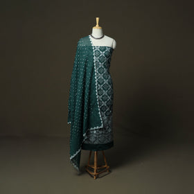 Kutch tie-dye satin cotton bandhani mirror work 3pc