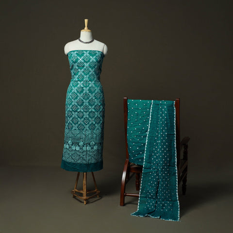 Kutch tie-dye satin cotton bandhani mirror work 3pc