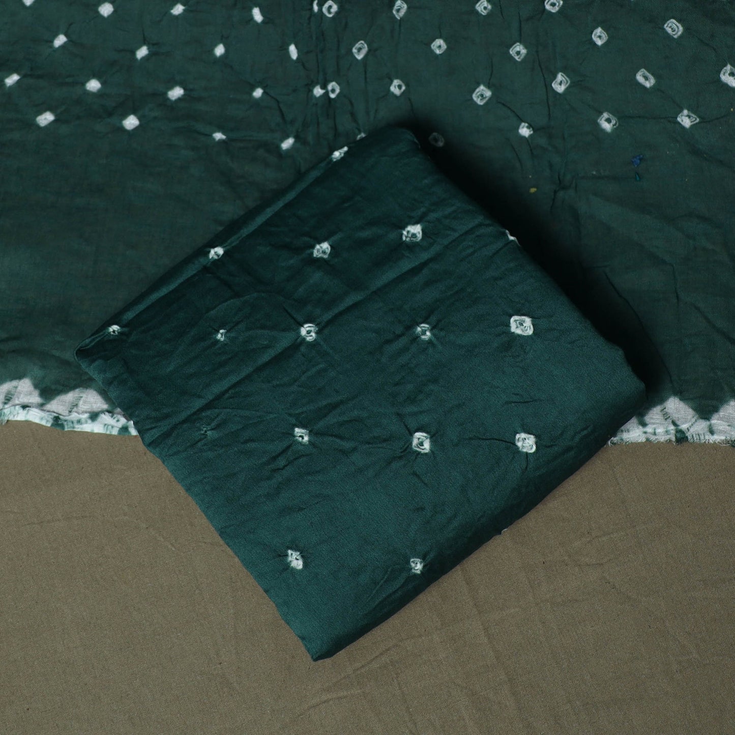 Kutch tie-dye satin cotton bandhani mirror work 3pc