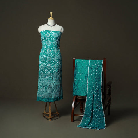 Kutch tie-dye satin cotton bandhani sequin work 3pc