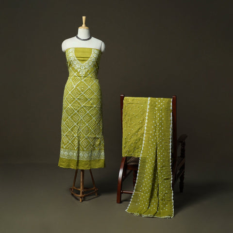 Kutch tie-dye satin cotton bandhani sequin work 3pc