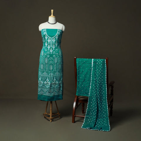 Kutch tie-dye satin cotton bandhani sequin work 3pc