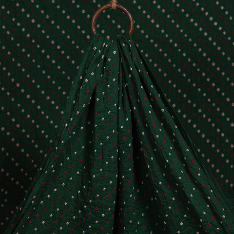 Green - kutch tie-dye soft cotton bandhani fabric 03