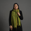 Green Kutch Weaving Handwoven Bharwadi Checks Woollen Stole