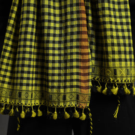 Green Kutch Weaving Handwoven Bharwadi Checks Woollen Stole