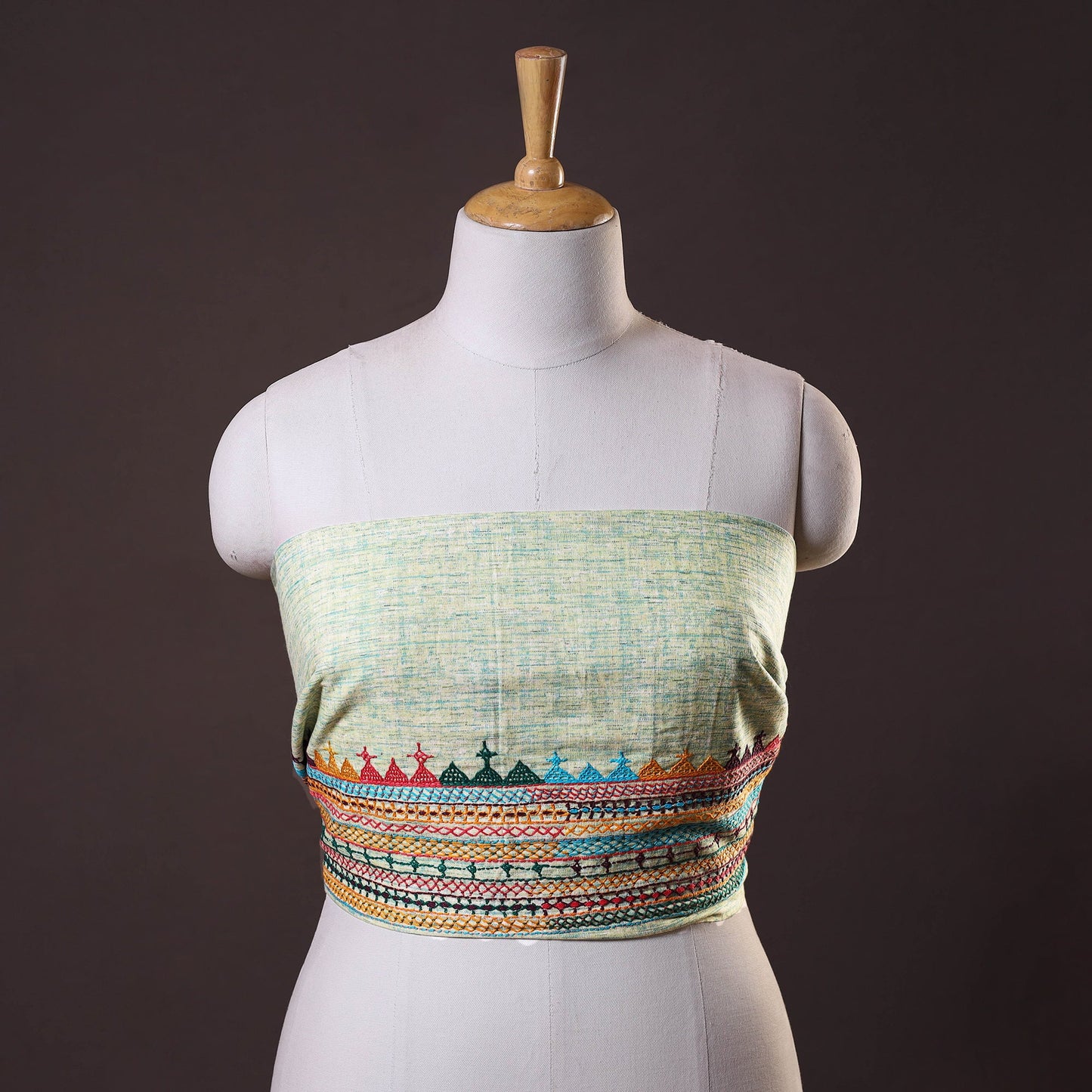 Buy Lambani Embroidery Handspun Cotton Blouse Piece