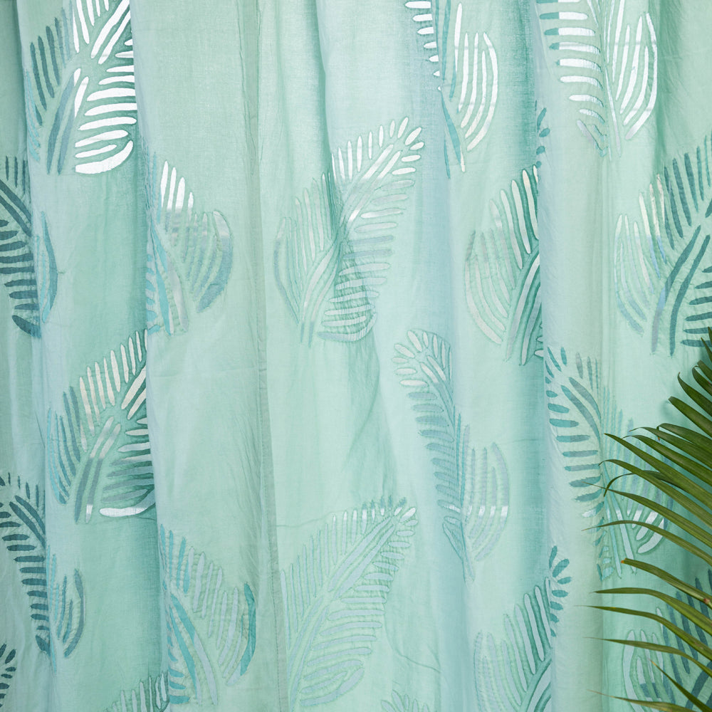 Leaves Cutwork Cotton Barmer Applique Door Curtain