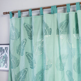 Leaves Cutwork Cotton Barmer Applique Door Curtain