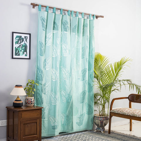 Leaves Cutwork Cotton Barmer Applique Door Curtain