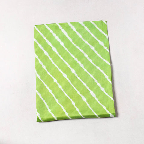 Green Leheriya Tie-Dye Chanderi Silk Precut Fabric