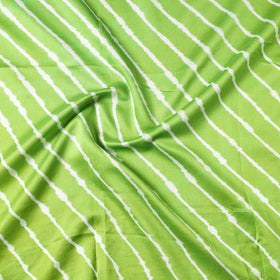 Green Leheriya Tie-Dye Chanderi Silk Precut Fabric