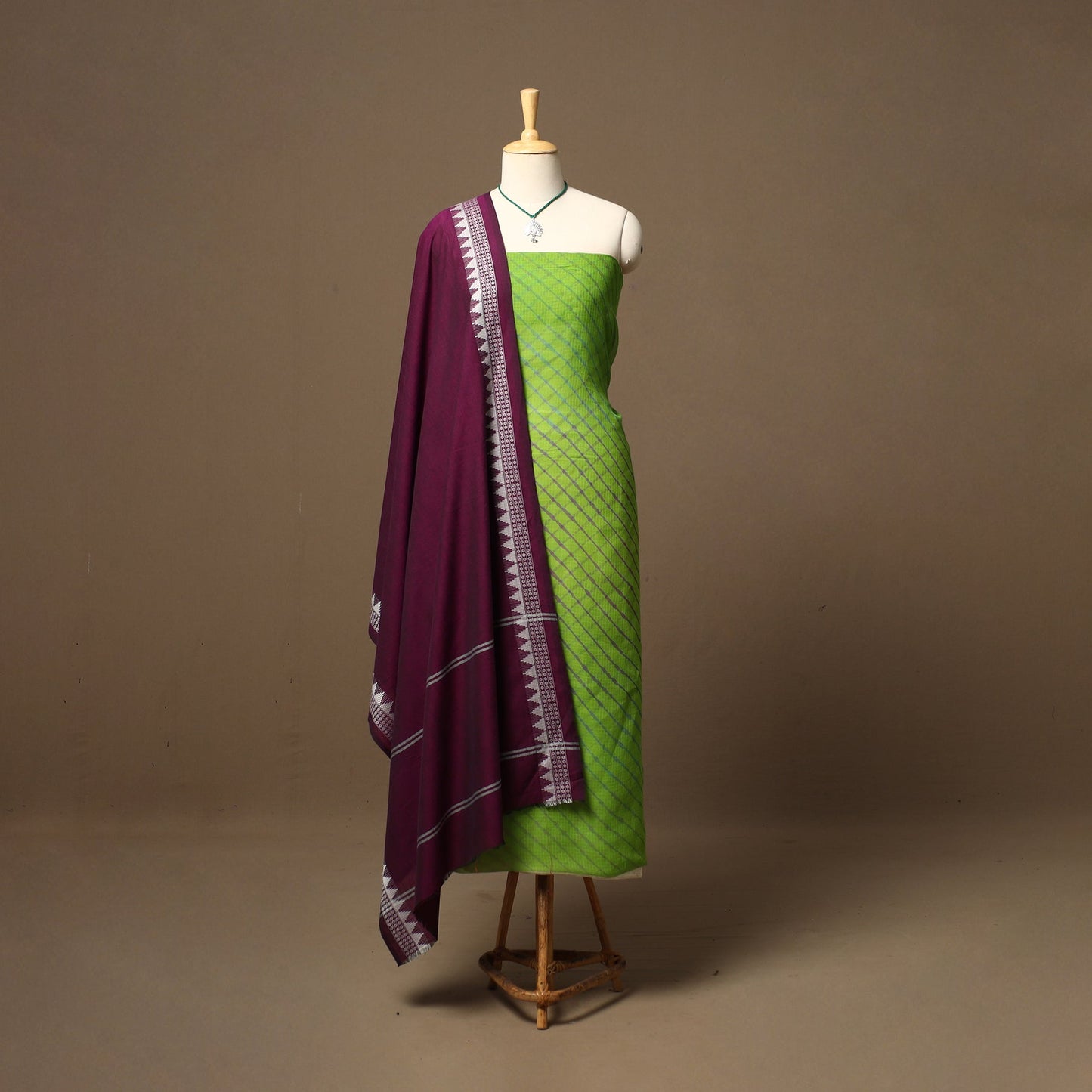 Leheriya tie-dye kota doria cotton 2pc unstitched dress