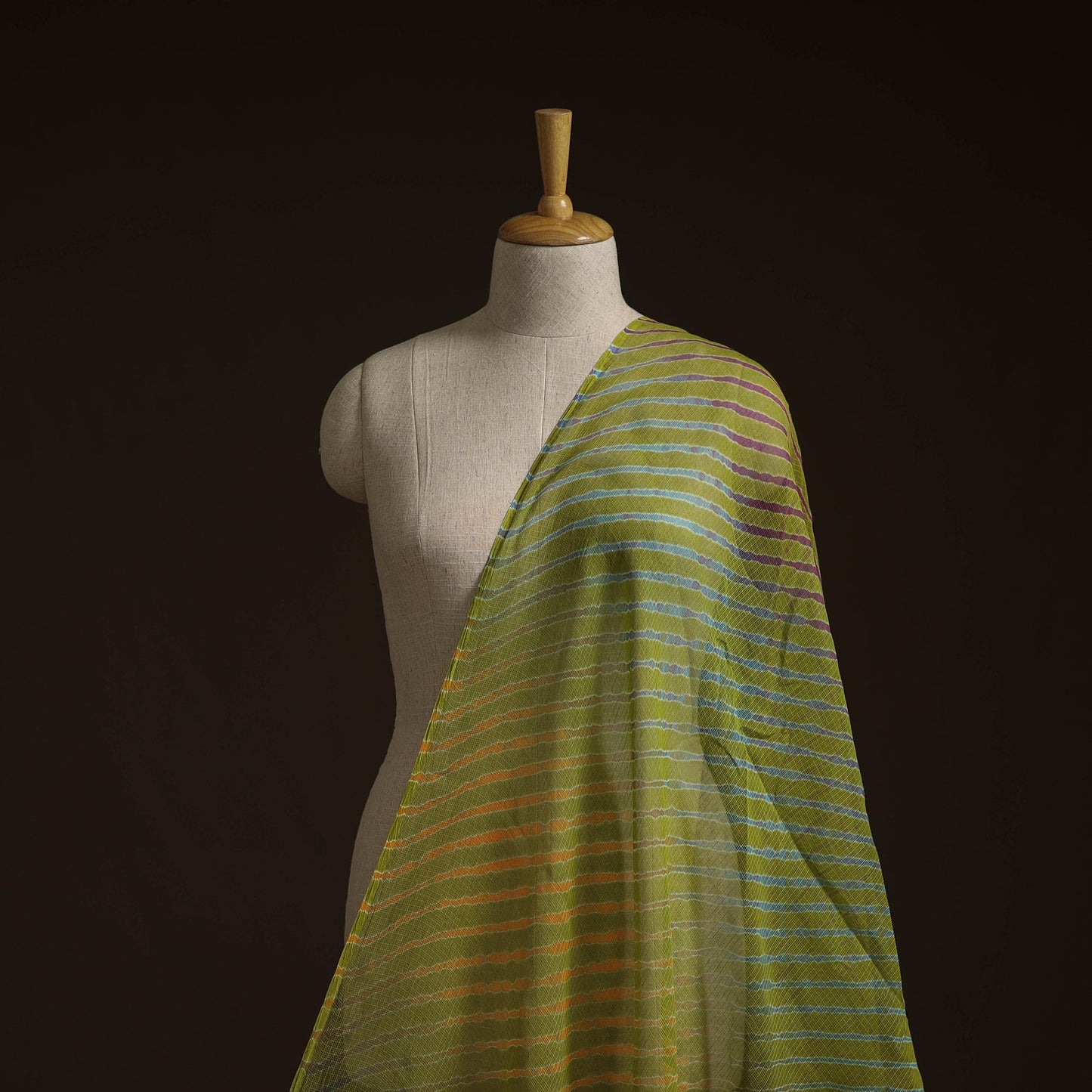 Leheriya tie-dye kota doria cotton fabric 20 - handcrafted