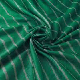 Green Leheriya Tie-Dye Tussar Silk Handloom Fabric 40 