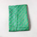 Green Leheriya Tie-Dye Tussar Silk Precut Fabric