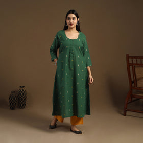  A-Line Cotton Jacquard Kurta for Women