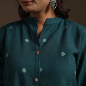 A-line cotton jacquard kurta for women 04 - handcrafted