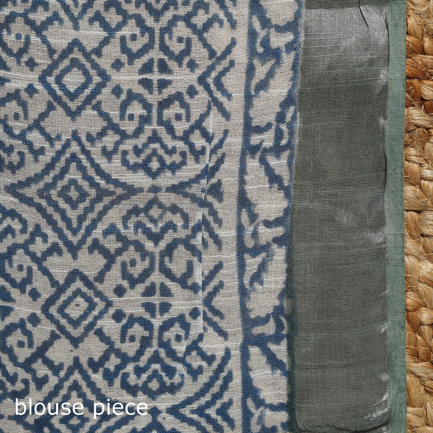 Linen hand sanganeri saree with zari border 07 - handcrafted