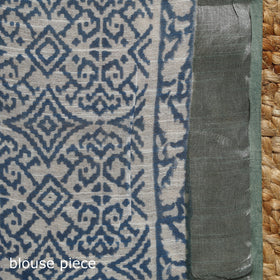 Linen hand sanganeri saree with zari border 07 - handcrafted