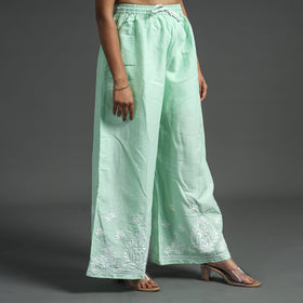 Buy Lucknow Chikankari Hand Embroidery Cotton Palazzo Online at iTokri.com