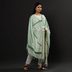  Lucknow Chikankari Hand Embroidery Maheshwari Silk Handloom Dupatta Online 
