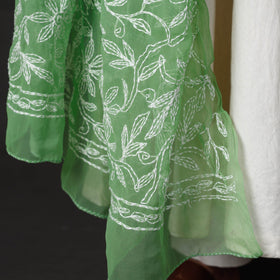  Lucknow Chikankari Tepchi Embroidery Georgette Dupatta Online at iTokri.com